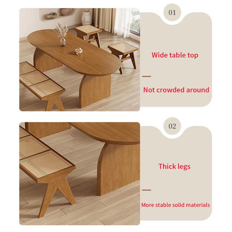 Brishher Modern solid wood oval dining table set | Wayfair
